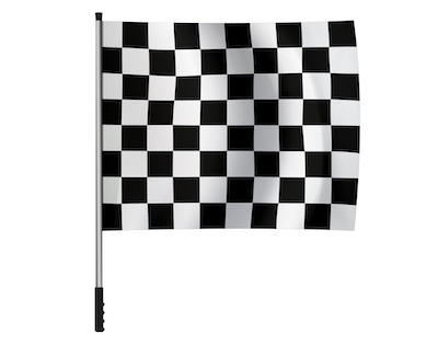 Flaga w biało - czarną szachownicę