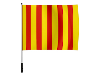 Yellow and red-striped flag